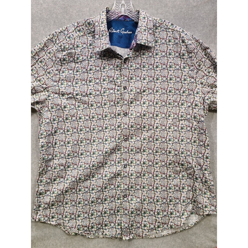 Robert Graham Sundial Colorful Geometric Classic Fit Stretch Shirt 2XL‎ $198